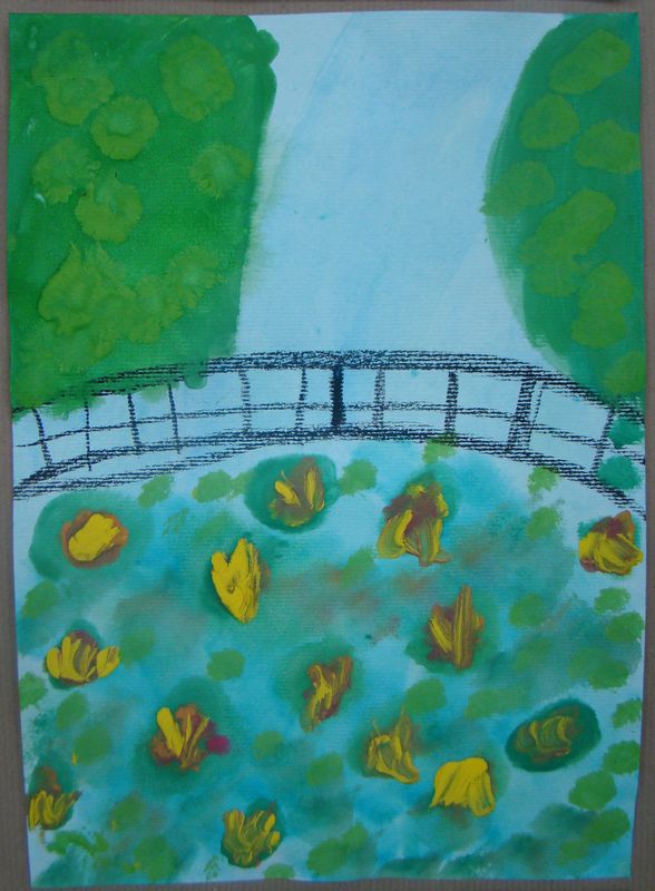 Slikanje po sliki - Monet: bridge over a pool of water lilies