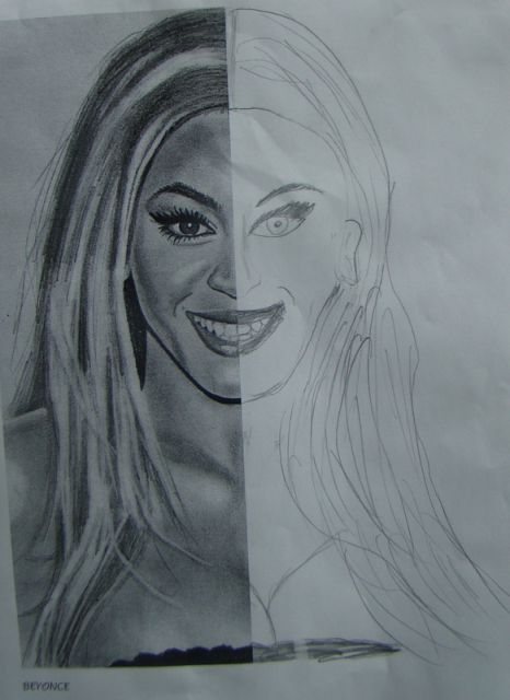 Dorisovanje portretov - Beyonce (narisala Katarina, 2.r)