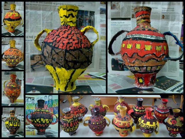 Antične vaze - kaširanje
