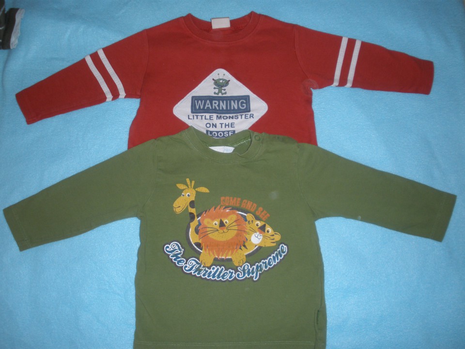 majčki Cherokee in H&M (zelo lepo ohranjeni) št.80/86...8eur REZ.pikica81