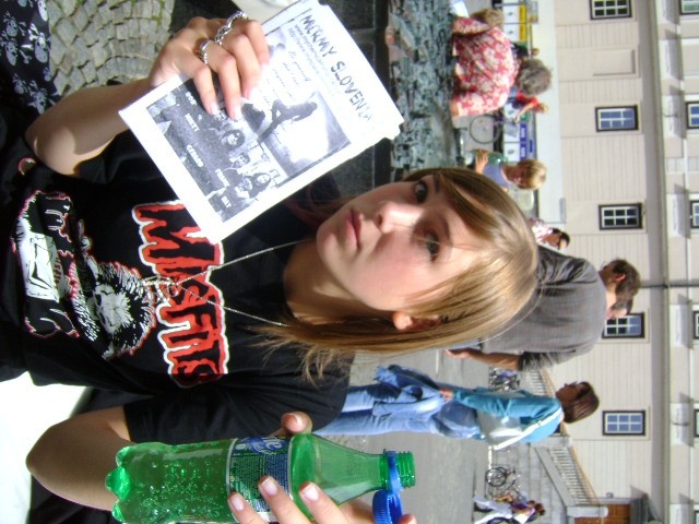 Eva with our flier