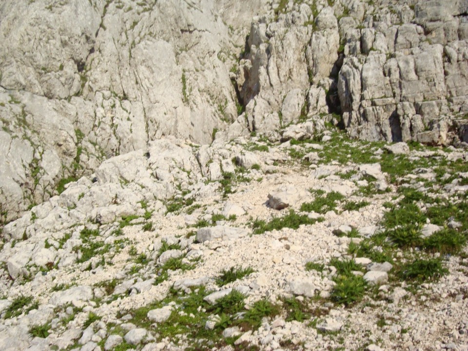 spominska plosca je na skali ob levem zlebu