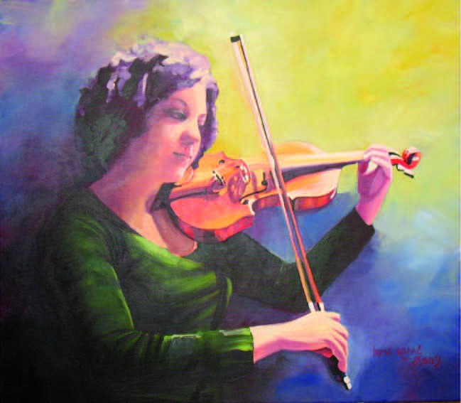 70 x 80 cm, violinistka