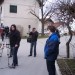 novinarji in snemalci snemajo protesni shod dne 13.2.09