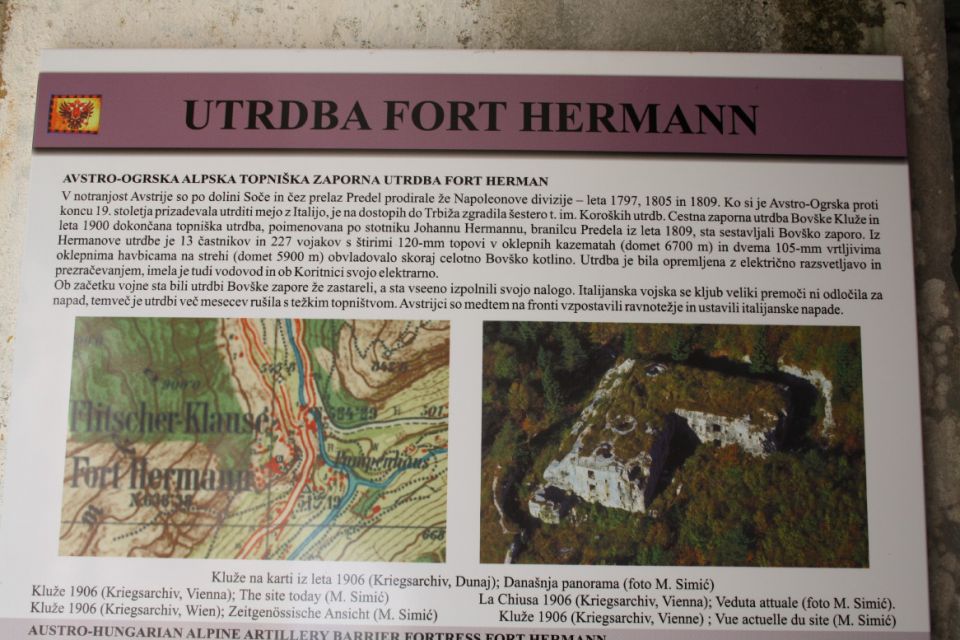 Bovec Kluže Fort Hermann WW1 - foto povečava