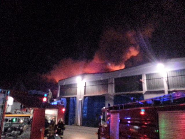 Požar centralne delavnice SŽ - foto