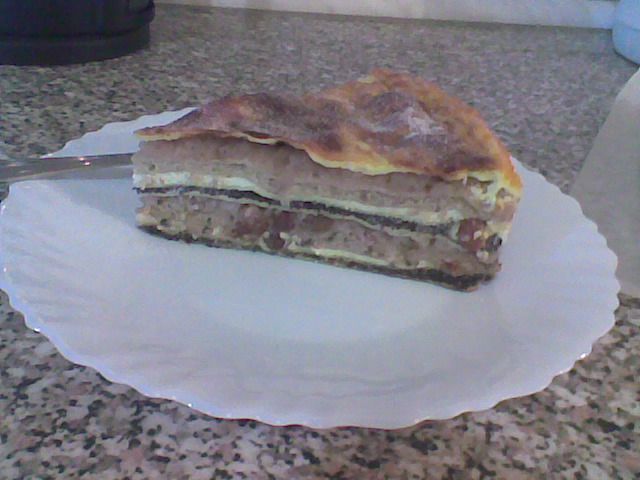 Torta iz palačink z nadevi za Prekmursko gibanico