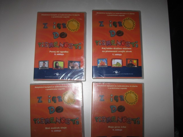 Nov didaktični DVD komplet Z IGRO DO PISMENOSTI, 9€