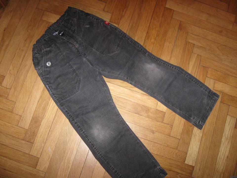 temno sive jeans hlače H&M z regulacijo, vel.116, 2°€