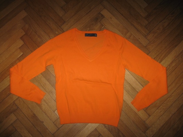Oranžen tanek Zara pulover vel.XS, 3€