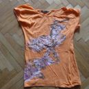 oranžna majica z metuljčki Two way, vel.S, 2€