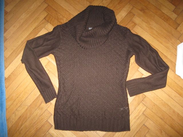 Rjav pleten pulover Montego vel.S, 4€