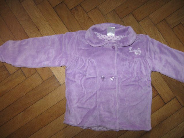 Lila prehodna jakna iz flisa Lumpi, vel.80, 3€