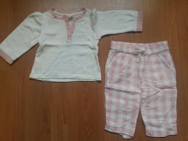 Komplet/pižama roza (H&M), št. 68; 6€