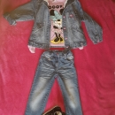 komplet jeans jakna, jeans hlace, minnie majčka in allstar st.25 (replika)