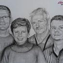 Družinski portret v tehniki sketch