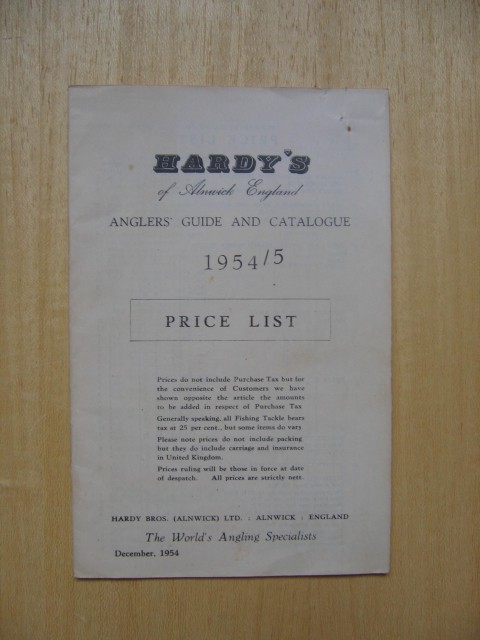 Hardy's of 
Alnwick England; Hardy Bros; The World's Angling Specialists; December, 1954