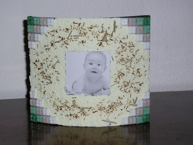 Mozaik in Paper perfect masa, posuto z rooibos čajem z limonsko travo :-)