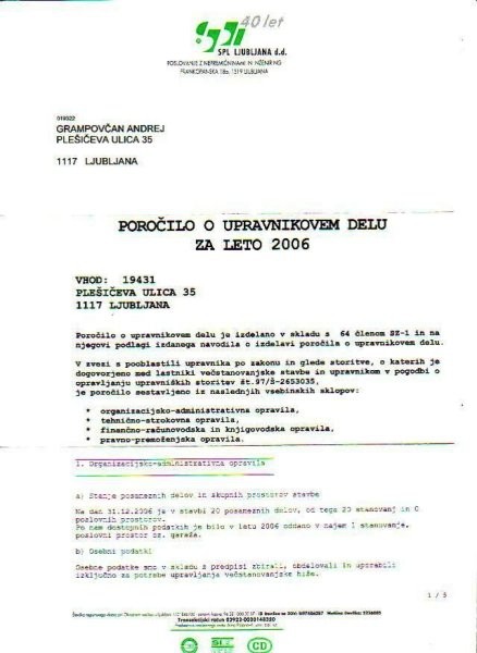 Poročilo SPL za 2006