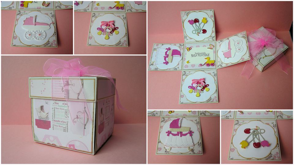 Moja prva Explosion Box, za dojenčico Ajdo ♥