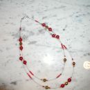 Ogrlica (rdeče in zlate perle)