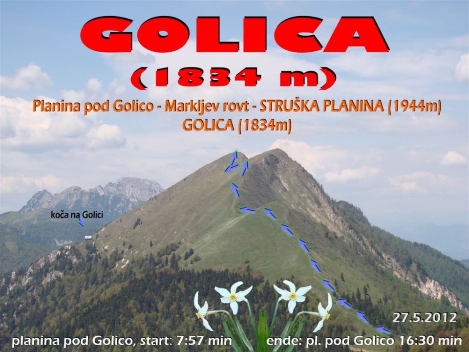 STRUŠKA PLANINA (1944m) in GOLICA (1834m) - foto povečava
