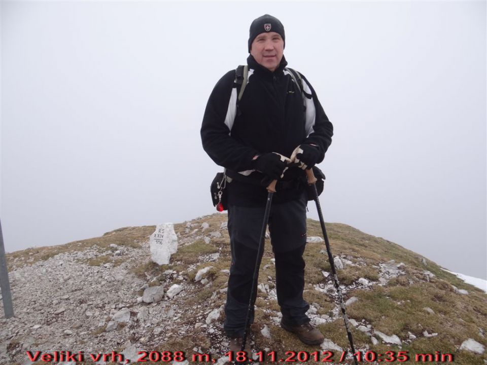 Pl. KOFCE in VELIKI VRH, 2088 m, 18.11.2012 - foto povečava