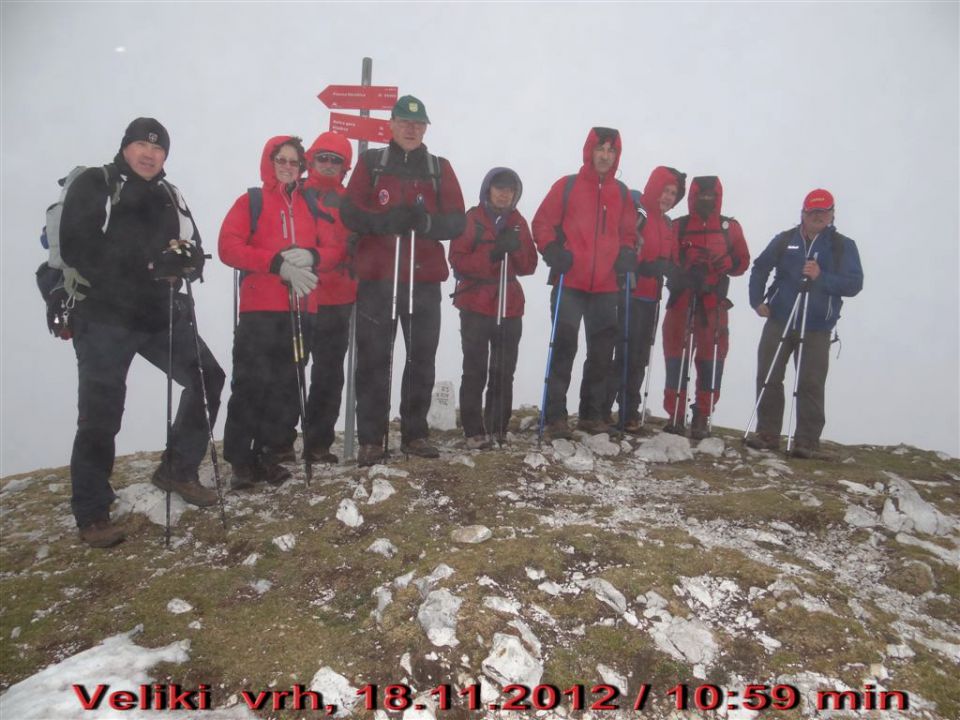 Pl. KOFCE in VELIKI VRH, 2088 m, 18.11.2012 - foto povečava