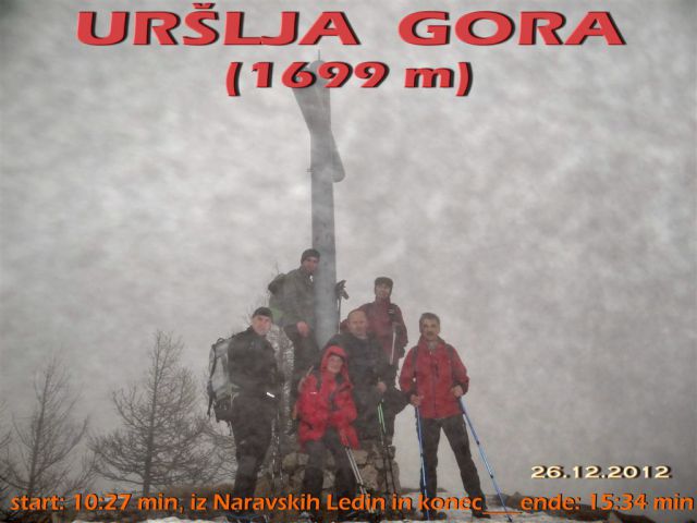 URŠLJA GORA (1699m), 26.12.2012 - foto