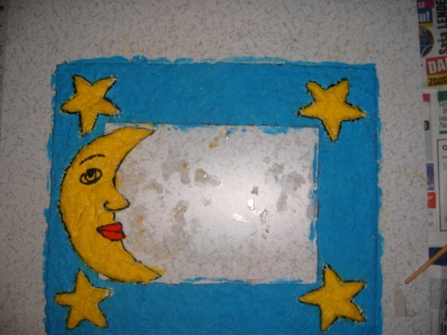 okvir za sliko luna in zvezdice