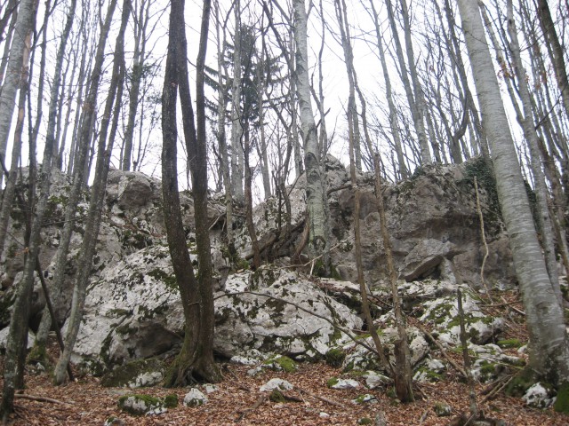 Vrh hriba Škorten je naložen s skalami - človek se vpraša, kako so prišle sem gor? 
