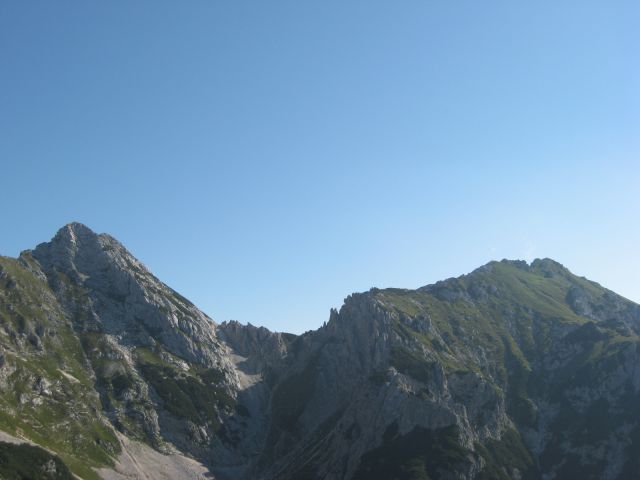 Desno Viševnik, levo Mali Draški vrh