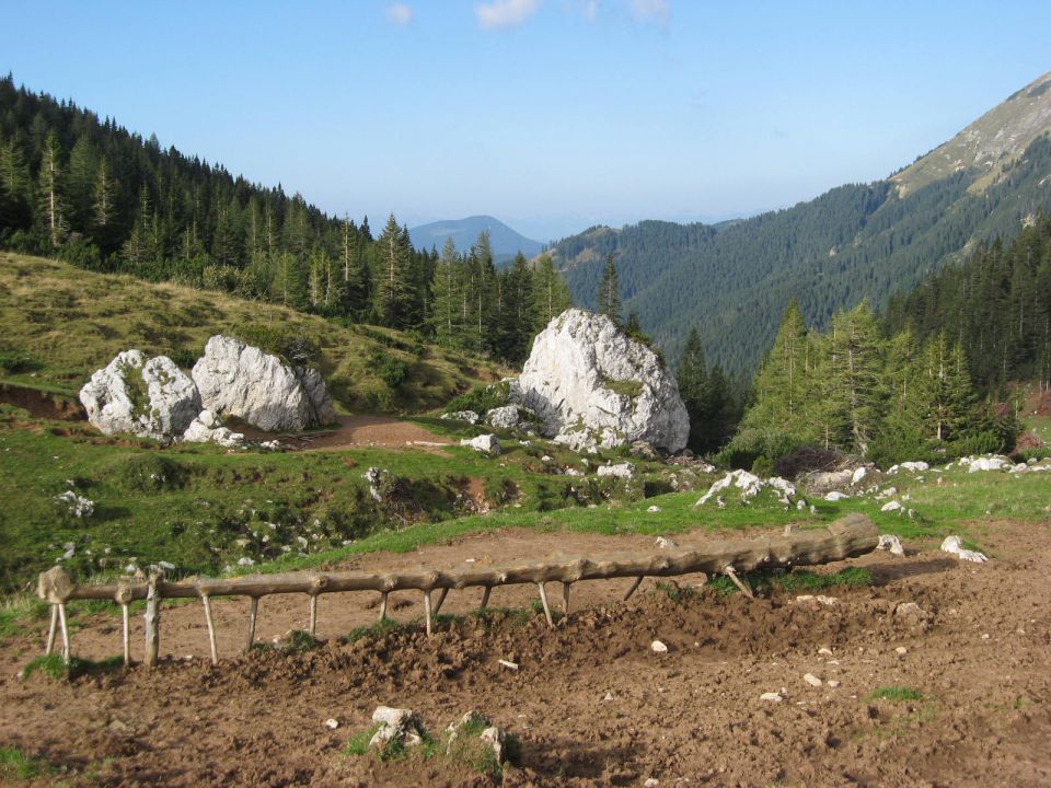 Korito in balvani na prelepih travnikih planine Zgornja njiva