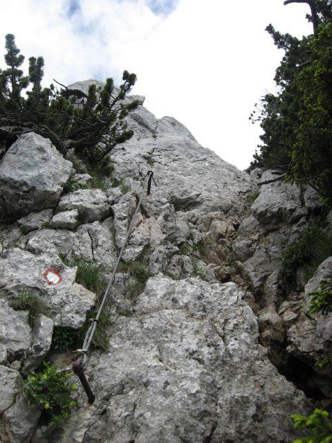 Plezalni del na prehodu na Lipanska vratca