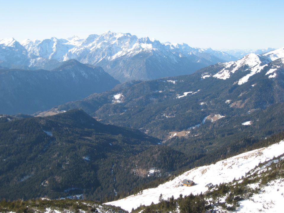 pogled na belsko planino med spustom s struške