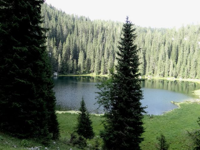 Krog je sklenjen na planini jezero, še spust na planino blato