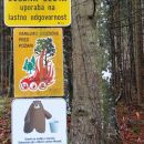obilje opozoril na odcepu gozdne ceste