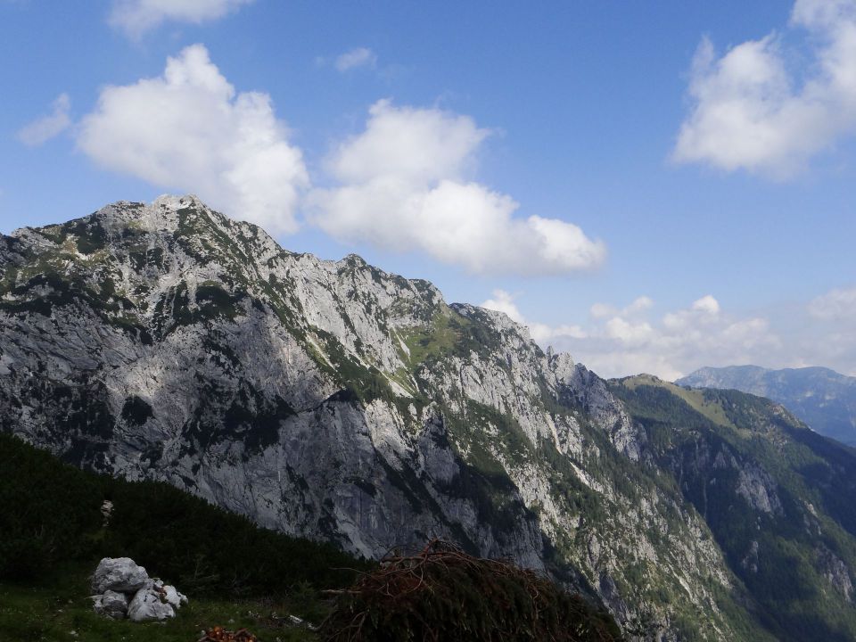 pogled od kapelice na krofičko in travnati strelovec