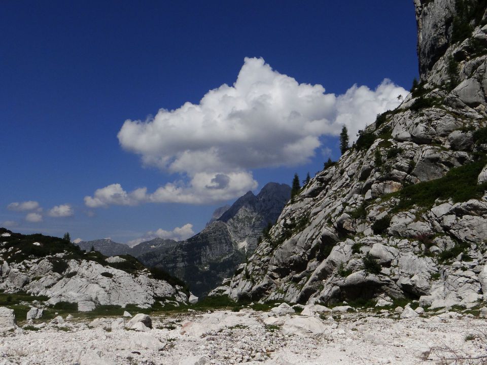 melišča pod sedlom robon, smer sestopa po poti 637